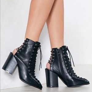 Of Corset Lace Up Bootie - Nasty Gal